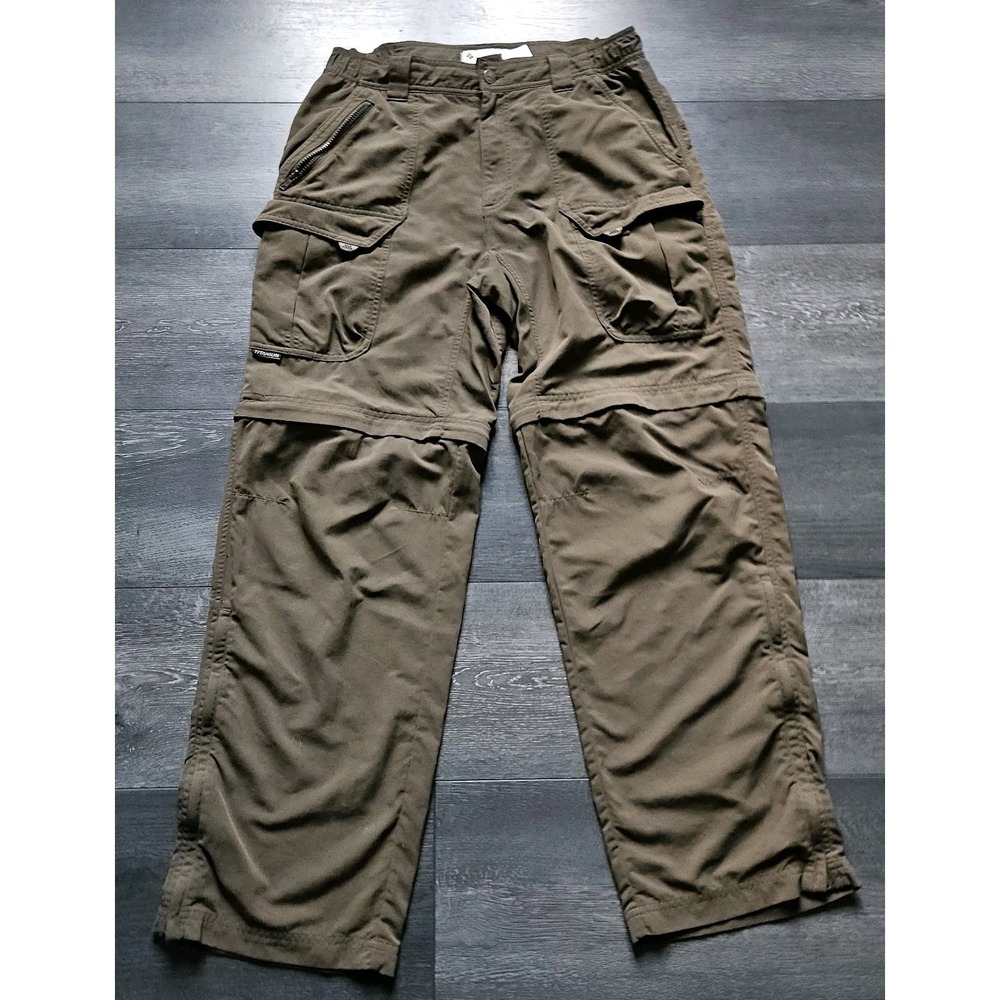 Columbia Titanium Convertible Pants Men 34x31 Brown Nylon Hiking Trekking Travel